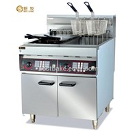 Vertical electric 2-tank&amp;4-basket fryer with digital 6-channel timer BY-DF26-2A