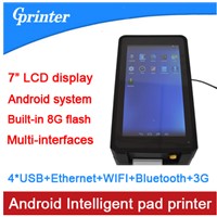 Mini Android POS, Android Intelligent pad printer, thermal printer with 7&amp;quot; touch screen