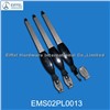 Promotional stainless steel nail file&cuticle pusher with plastic handle(EMS02PL0013)