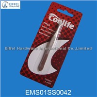 Promotional stainless steel tweezers in blister card packing (EMS01SS0042)
