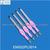 Promotional 2 in 1 stainless steel nail file&cuticle pusher (EMS02PL0014)