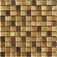 FPH02 gold leaf mix colour foil glass mosaic bathroom tile