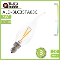 LED FLAMENT candle bulb with tail supply 2/3/4w