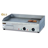 Counter top electric 1/2 flat &amp;amp;1/2 grooved griddle BY-EG822