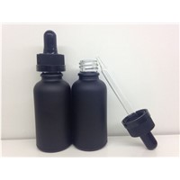 High quality E-cigarette E-liquid empty black frosted glass bottle 30ml with safty cap new design \