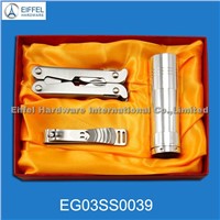 High quality business set (nail clipper , multi plier , LED torch)EG03SS0039