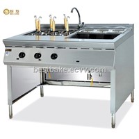 Free standing gas convection pasta cooker with bain marie BY-GH1176
