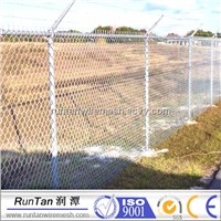 PVC Coated chain link fence with barbed wire