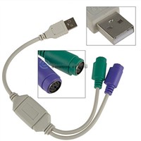 USB TO PS/2 PS2 MOUSE KEYBOARD CONVERTER CABLE ADAPTER