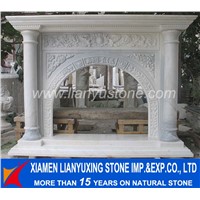 white marble fireplace for indoor