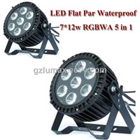 LED Flat Par Waterproof 7*12W RGBWA 5 in 1 LED Stage Light