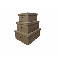 Brown Foldable Storage Box Set of 3