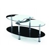 tempered glass coffee table with chrom plated legs