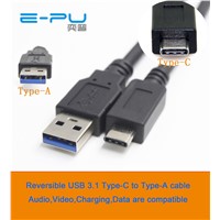 USB3.1 type A male to Reversible USB 3.1 Type-C male 10Gbps highspeed data cable USB3.1 cable