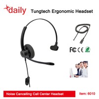 Ergonomic Design Call Center Headset With Quick-disconnect Function