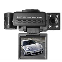 HD720P Dual-lens Car Camera Black Box, Supports TF Card Up to 32GB
