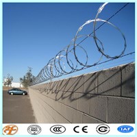 fencing protecting CBT-65 razor barbed wires