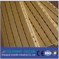 grooved wooden timber acoustic panel for meeting room decoration