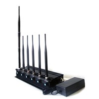 15w High Power Cell phone Jammer with 6 Powerful Antenna gps+ lojack jammer