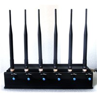 Adjustable 15w High Power Cell phone Jammer with 6 Powerful Antenna