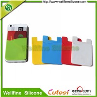 Colorful silicone name card holder for mobile phone supplier