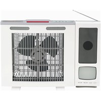 Solar Table Fan with LED Light and TV