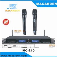 UHF PLL Dual Channel Wireless Microphone MC-210