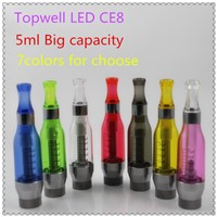 2014 newest colorful ego led ce8 atomizer with bottom changeable coli head
