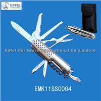 11 in 1 stainless steel multi Function Knife with Nylon Pouch(EMK11SS0004)