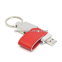 USB drive  , Leather USB Flash Drive with Plug-and-play Function