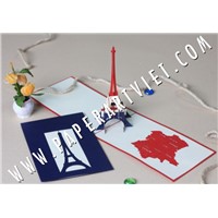 Paper greeting Pop up card Architecture Eiffel Tower