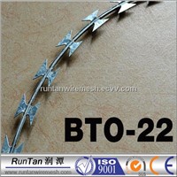 galvanized concertina razor barbed wire cross type BTO-22