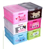 kids lovely storage boxes plastic organizer with clear lid cover