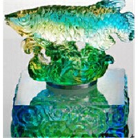 Feng shui Golden Fish Art Glass Crafts/ colored glaze/Liu li Factory outlets