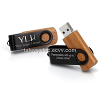 USB disk ,Stainless Swivel Wooden USB Flash Drive