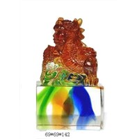 colorful liu li art glass crafts/crystal liu li dragon seal/stamp