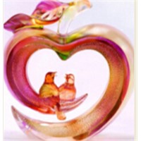 wholesale liu li art glass craft peace and happiness for wedding gift
