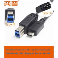 Reversible USB 3.1 Type-C male to USB 3.1 Type-B cable USB 3.1 Type C cable