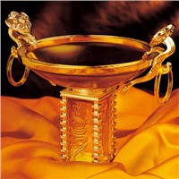 treasure bowl art glass liu li feng shui home crystal decorations business gift