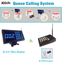 Customer queue calling pager system wireless keypad with display receiver