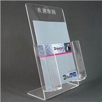 table top clear acrylic brochure display with 4 compartments