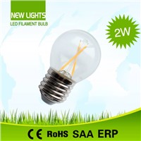 CE and ROHS 2W E27 G45 LED Filament Bulb