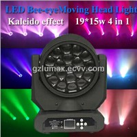 All New Bee-eye LED Moving Head  Light19*4 in 1 15w led diode  100% Single Controlling Stage Light