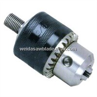 Light-duty key-type drill chuck with male thread mounting