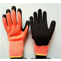 7G acrylic liner palm latex coated crinkle finish winter work gloves