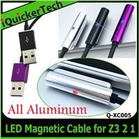 Aluminum LED Strong Magnetic Cable Charging Wire Line For SONY Xperia Z3 Z2 Z1 Q-XC005