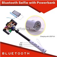 2015 New Design 2600mah Selfie Stick Power Bank with Bluetooth Shutter Button