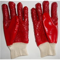 26cm Wrist cuff Red Terry toweling palm pvc gloves