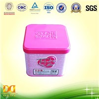 Pink Square Cookies Tin Box