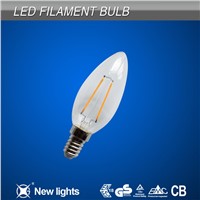 High efficiency 2w Filament candle light Glass cover LED filament bulbs